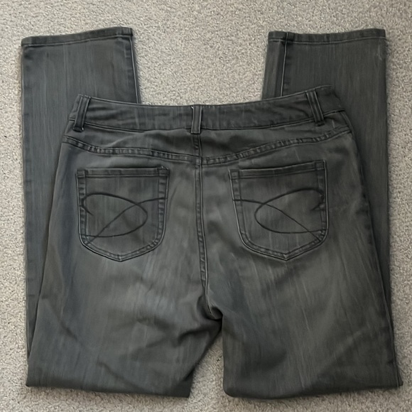 Chico's Denim - Chico’s Platinum washed gray 5 pocket slim leg jeans Sz 8 short
